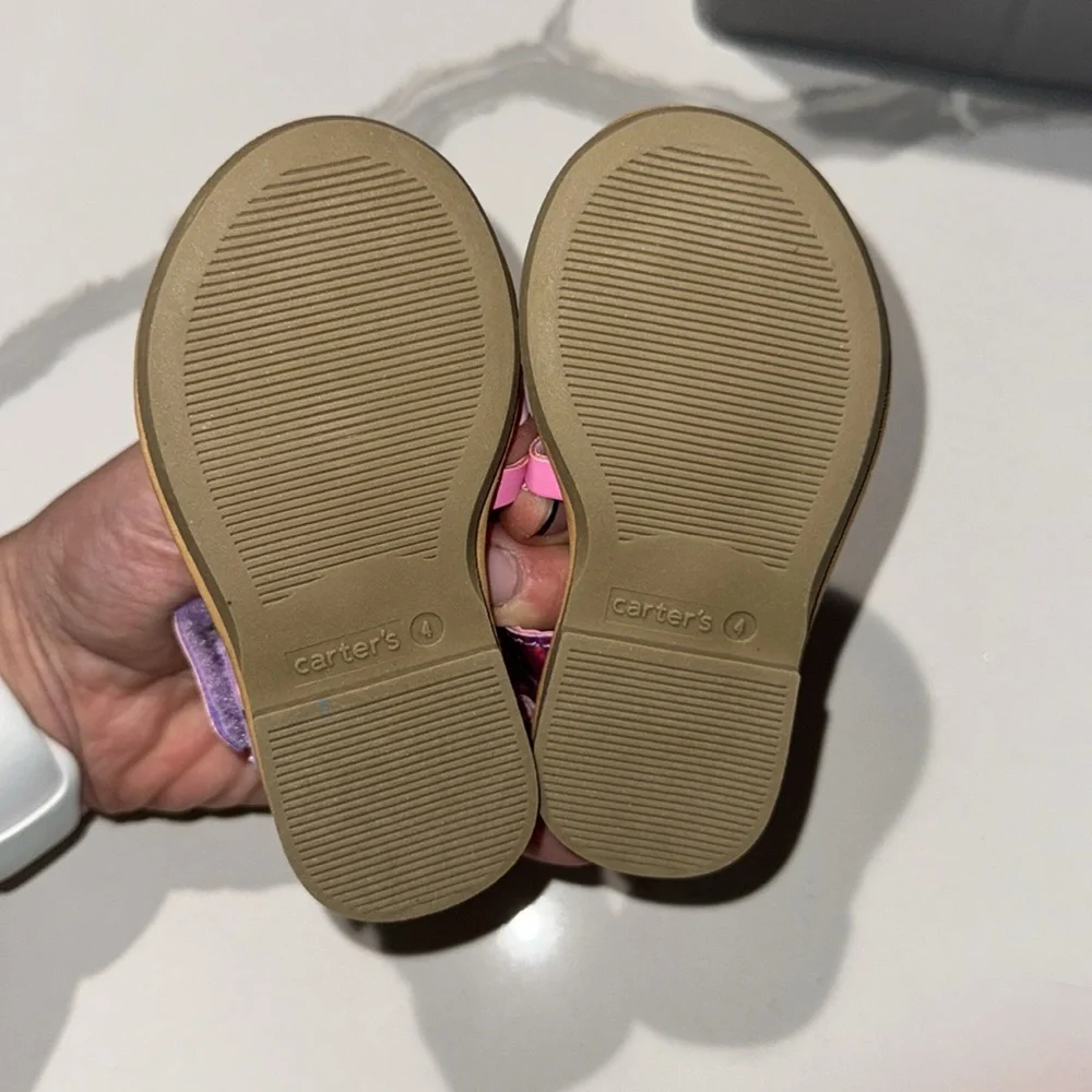 Carters Girls Baby Toddler Sandals 4 Pink Glitter